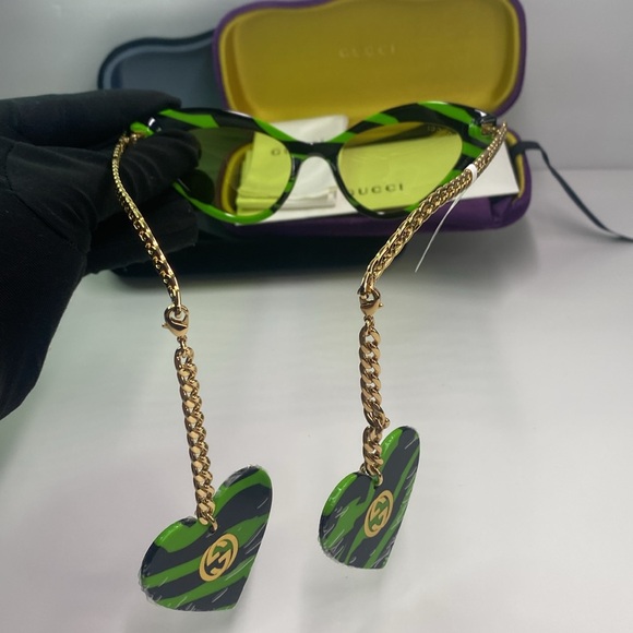 💯- New Authentic GG0978s 006 GUCCI Zebra-print cat-eye sunglasses - Picture 11 of 17